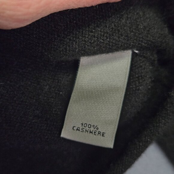 Vintage Neiman Marcus Black Cashmere Turtleneck Sweater L Soft Warm Long Sleeve - Picture 4 of 7